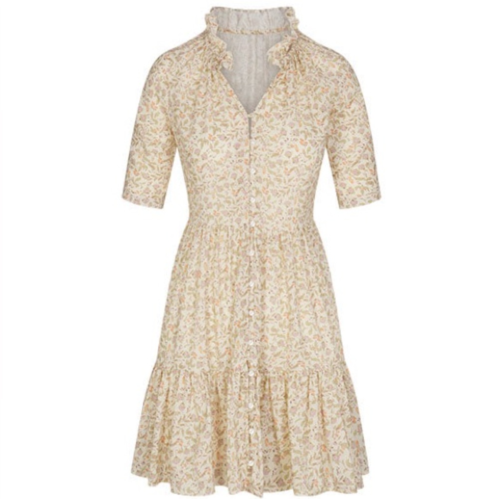 Floral Cream Mini Dress - Picture 4 of 13